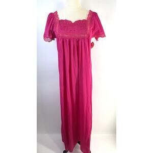 New Old Stock USA Pink Vintage Nylon Nightgown Rikki NY Medium Lingerie Pinup